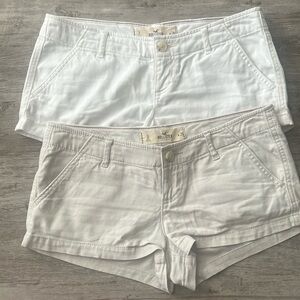 ⚡️Lot of 2⚡️ HOLLISTER Shorts, Khaki & White, Size 3/26